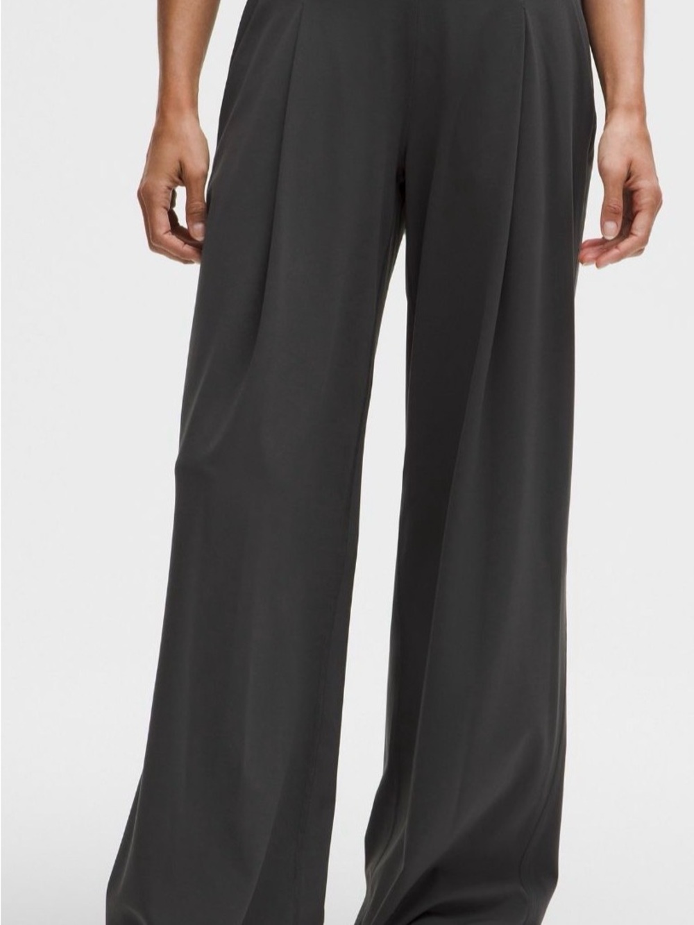 lululemon athletica Wide-Leg Black Crepe Trousers
